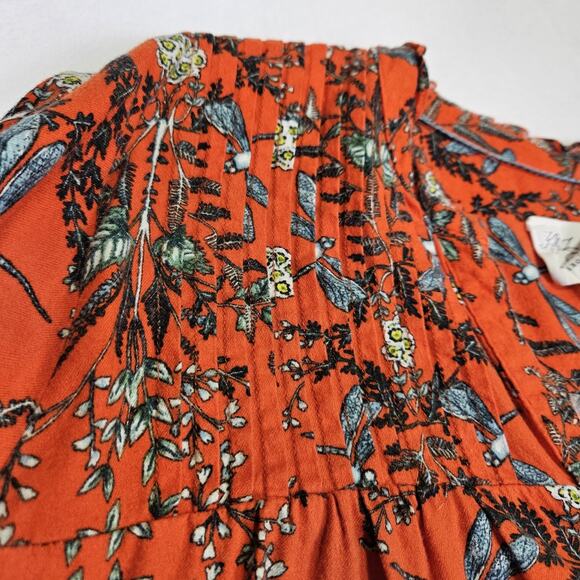 Kelly Louise Judd Anthropologie Flannel Sleep Dress Whimsical Red Dragonfly XL - Picture 10 of 16